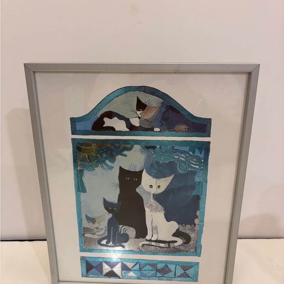 Rosina Wachtmeister Cats Kittens Modern Abstract Art framed - Picture 2 of 9